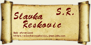 Slavka Resković vizit kartica